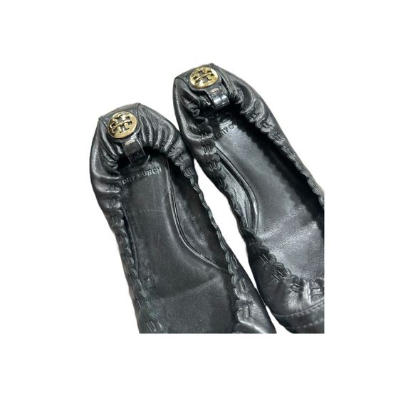 Tory Burch Ballet Flats Shoes Womens Size 6 Abbey Leather Cap Toe Slip On Black - Picture 5 of 6